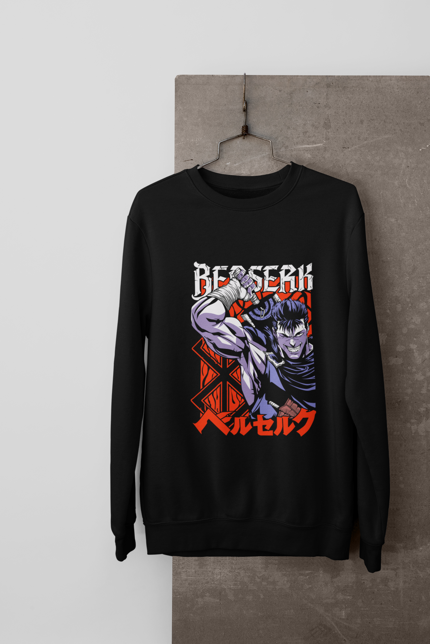 Unisex Berserk Anime Graphic Printed Oversized Sweatshirt