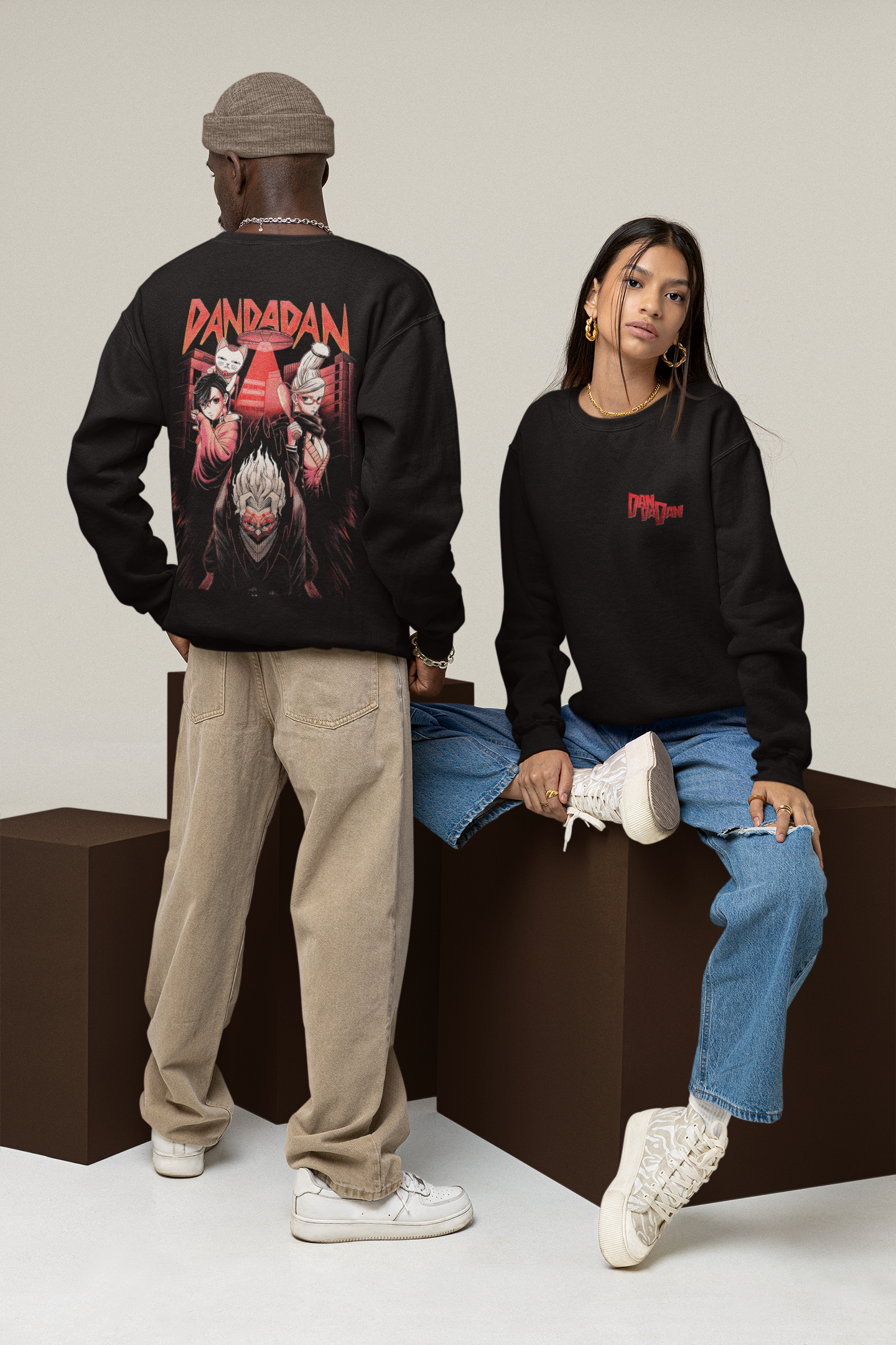 Unisex Dan Da Dan Anime Graphic Printed Sweatshirt