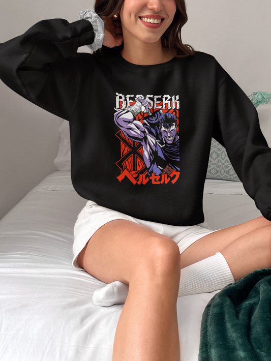 Unisex Berserk Anime Graphic Printed Oversized Sweatshirt