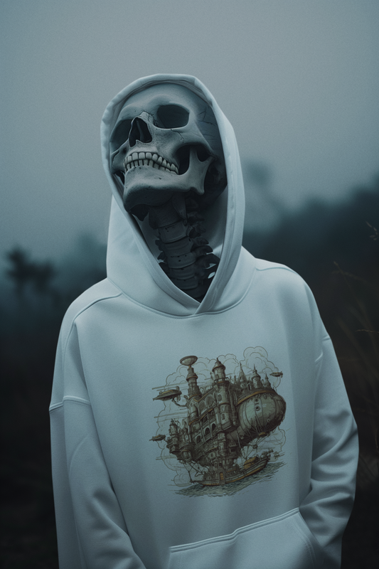 Unisex Steampunk Ship Graphic Printed Oversized Hoodie