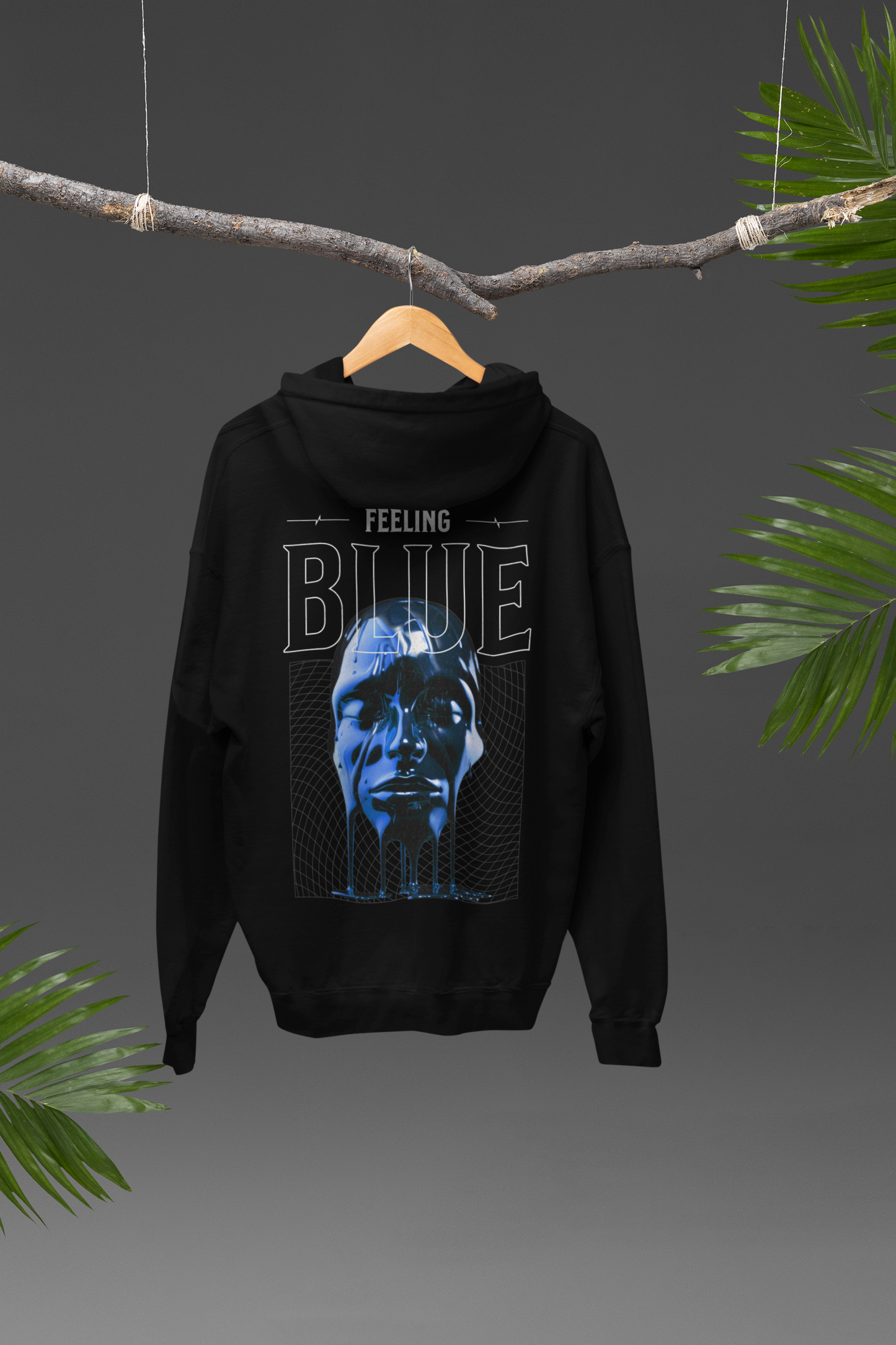 Unisex Feeling Blue Graphic Printed Oversized Hoodie