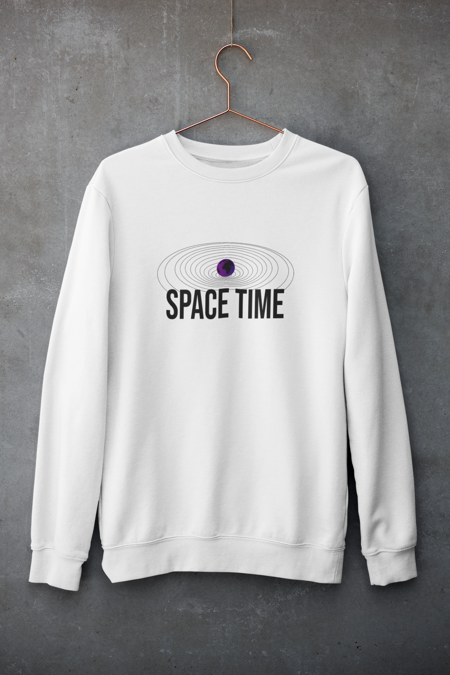 Unisex Space Time Graphic Printed Oversized Sweatshirt