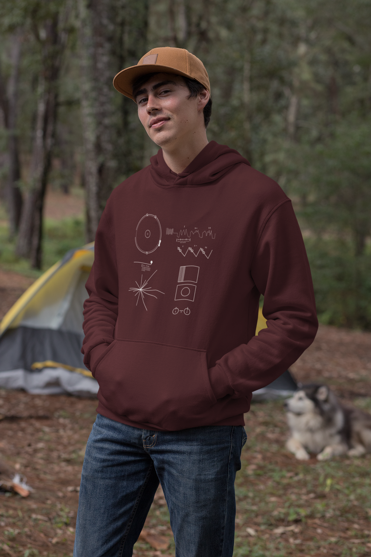 Unisex Earth Message to Aliens Graphic Printed Oversized Hoodie