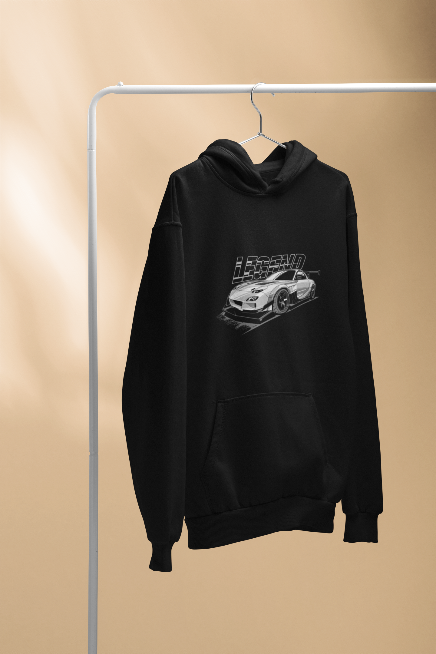 Unisex Legend Grey Car Black Oversized Hoodie